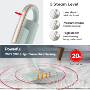 Newbealer Steam Mop & Detachable Handheld Cleaner
