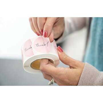 Sweetzer & Orange Thank You Stickers Pack of 1000 Pink Stickers