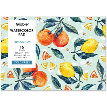 Grabie Watercolor Paper Pad - Premium 100% Cotton Sheets