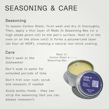 Made In Cookware - 11" Blue Carbon Steel Grill Frying Pan - (Like Cast Iron, but Better) - Professional Cookware - Crafted in France - Induction Compatible