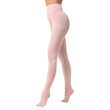 EVERSWE Women's 80 Den Soft Opaque Tights - Comfortable S/M in Pink