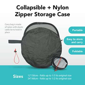 Foto&Tech Double-Sided 18% Gray Card and White Balance Disc, Gray and Neutral White Panel with Nylon Bag and Cable Tie, Collapsible Reference Reflector Focus Board for Camera Photography (12"/30cm)