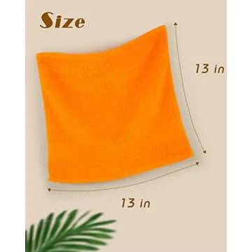 Cleanbear Cotton Wash Cloths Soft Washcloths with 6 Colors for Body and Face, 13 by 13 Inches Large Bathroom Washcloth Set Highly Absorbent Fade Resistant Face Cloths