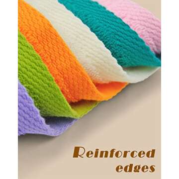 Cleanbear Cotton Wash Cloths Soft Washcloths with 6 Colors for Body and Face, 13 by 13 Inches Large Bathroom Washcloth Set Highly Absorbent Fade Resistant Face Cloths