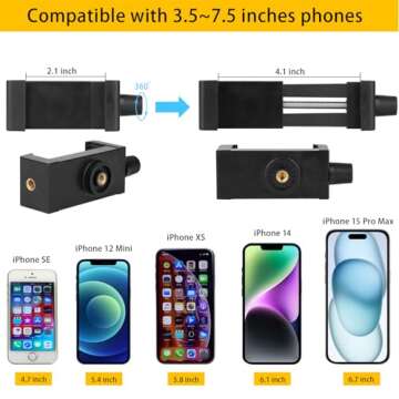 Mippko Portable Flexible Cell Phone Holder Stand for Shopping Cart/Treadmill/Stroller/Elliptical/Car/Bike,Compatible with 3.5~7.5" iPhone/Smartphone, 27.5 inch / 70cm Long Arm for Cellphone