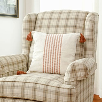 IKATYARN Boho Rust Red Soft Chenille Pillow Covers 16x16