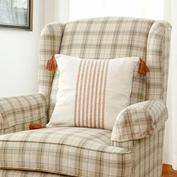 IKATYARN Boho Rust Red Soft Chenille Pillow Covers 16x16