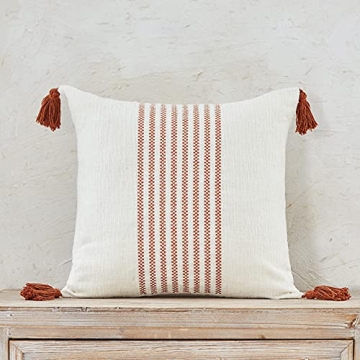 IKATYARN Boho Rust Red Soft Chenille Pillow Covers 16x16