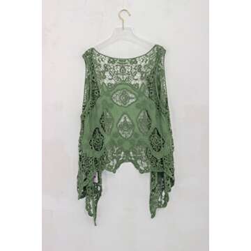 JASTIE Women Open Stitch Cardigan Boho Sleeveless Hippie Summer Hollow Out Solid Crochet Vest