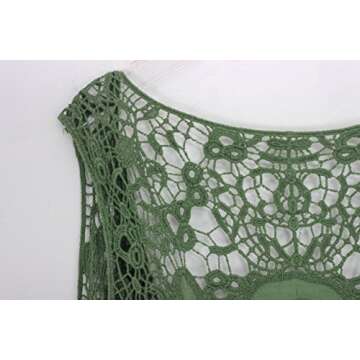 JASTIE Women Open Stitch Cardigan Boho Sleeveless Hippie Summer Hollow Out Solid Crochet Vest