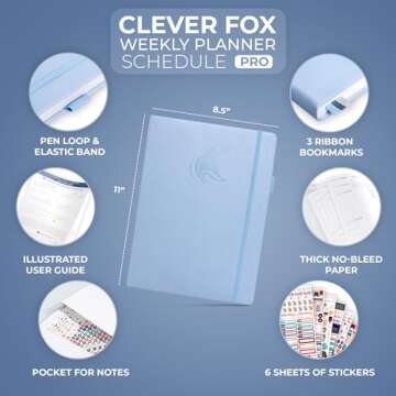 Clever Fox Planner PRO – Undated Weekly & Monthly Life Planner with Time Slots, Appointment Book &...