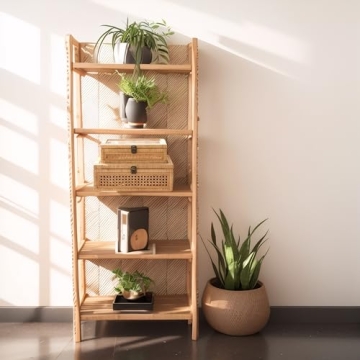 DECOR4SEASON Rattan and Cane Stacking Boxes with Glass Top Lid - Set of 2 for Boho, and Rustic Farmhouse Decor