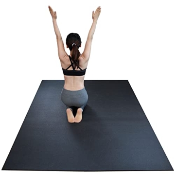 RevTime Extra Large Exercise Mat 8 x 5 feet 6 mm Thick for Home Cardio and Yoga Workouts