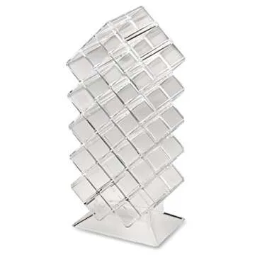 BY ALEGORY byAlegory Acrylic Rollerball Perfume Makeup Organizer Stand 28 Space Cosmetic Beauty Vanity Storage w/Deep Slots Refillable Container - Clear