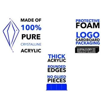 BY ALEGORY byAlegory Acrylic Rollerball Perfume Makeup Organizer Stand 28 Space Cosmetic Beauty Vanity Storage w/Deep Slots Refillable Container - Clear