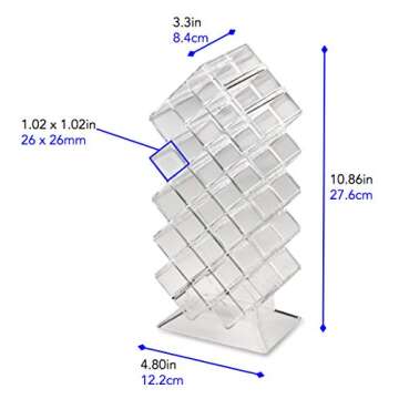 BY ALEGORY byAlegory Acrylic Rollerball Perfume Makeup Organizer Stand 28 Space Cosmetic Beauty Vanity Storage w/Deep Slots Refillable Container - Clear