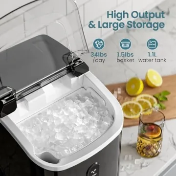 Antarctic Star Countertop Ice Maker - 35 lbs Daily, Self-Cleaning, Compact Design