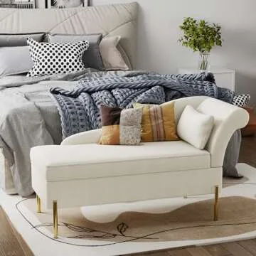 Andeworld Velvet Chaise Lounge with Storage for Home