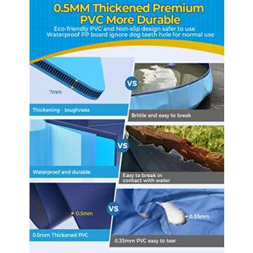 VISTOP Jumbo Foldable Dog Pool, Hard Plastic Shell Portable Swimming Pool for Dogs Cats and Kids Pet...