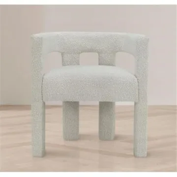 Meridian Furniture Athena Dining Chair in Cream Boucle