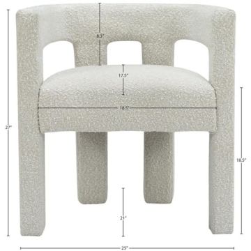 Meridian Furniture Athena Dining Chair in Cream Boucle