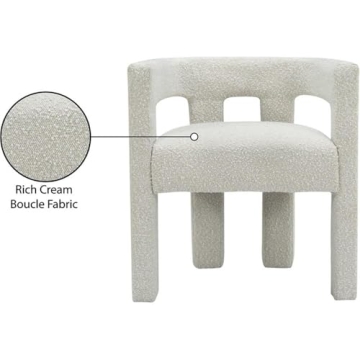 Meridian Furniture Athena Dining Chair in Cream Boucle