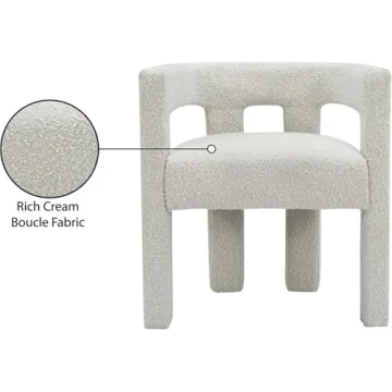 Meridian Furniture Athena Dining Chair in Cream Boucle