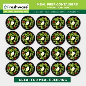 30 Pack Freshware Meal Prep Bowls - Microwave and Dishwasher Safe