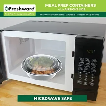 30 Pack Freshware Meal Prep Bowls - Microwave and Dishwasher Safe