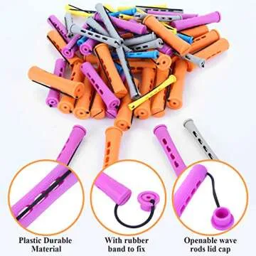 SPTHTHHPY Perm Rods and Hair Rollers for Women - 5 Sizes, 100 Pieces with Cold Wave Curlers for Long...