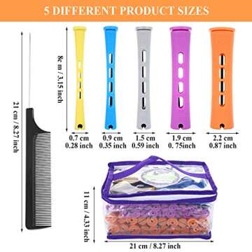 SPTHTHHPY Perm Rods and Hair Rollers for Women - 5 Sizes, 100 Pieces with Cold Wave Curlers for Long, Short Hair Styling and DIY Hairdressing (5 Colors)