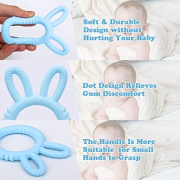 MISSLILI Silicone Teething Toys for Babies 3-12 Months - Safe & Fun