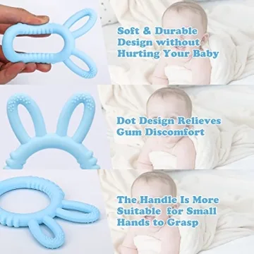 MISSLILI Silicone Teething Toys for Babies 3-12 Months - Safe & Fun