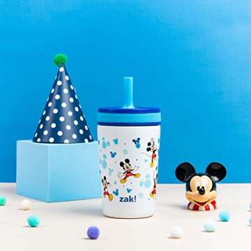 Zak Designs Disney Kelso Toddler Cups For Travel or At Home, 12oz Vacuum Insulated Stainless Steel S...
