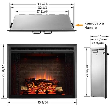 PuraFlame Klaus Electric Fireplace Insert for Cozy Ambiance