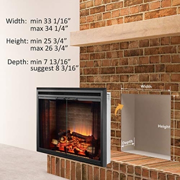 PuraFlame Klaus Electric Fireplace Insert for Cozy Ambiance