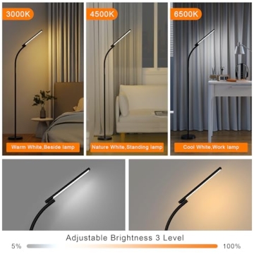 Adjustable LED Floor Lamp with RGB Colors and Remote