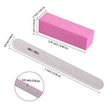 Nail Files and Buffer, TsMADDTs Professional Manicure Tools Kit Rectangular Art Care Buffer Block To...