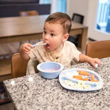 The First Years Bluey 4-Piece Place Setting - BPA Free Dishwasher Safe Toddler Dinnerware Set with D...