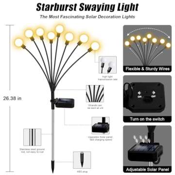 NBQQ Solar Garden Lights - Magical Firefly Illumination