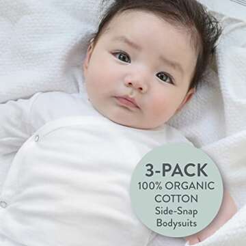 HonestBaby Baby Boys 3-pack Organic Cotton Long Sleeve Side-snap Kimono Bodysuits And Toddler T-Shir...