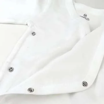 HonestBaby Baby Boys 3-pack Organic Cotton Long Sleeve Side-snap Kimono Bodysuits And Toddler T-Shirt Set, Honestly Pure White, Newborn US