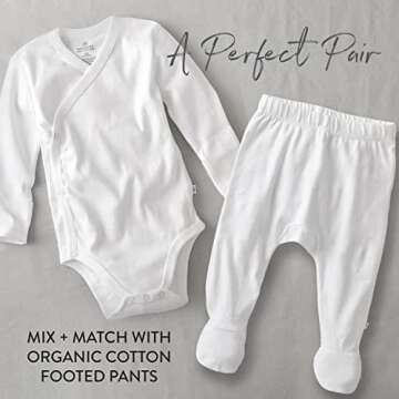 HonestBaby Baby Boys 3-pack Organic Cotton Long Sleeve Side-snap Kimono Bodysuits And Toddler T-Shirt Set, Honestly Pure White, Newborn US