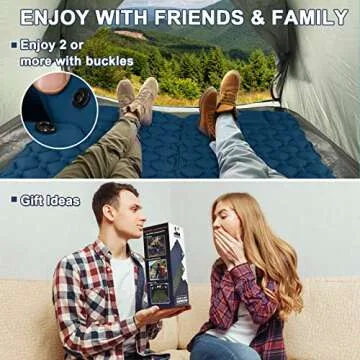 VALEHOWL 800g Ultralight Inflatable Sleeping Pad for Camping, with Foot Pump and Pillow, Compact Camping Mattress for Outdoors, Backpacking, Hiking