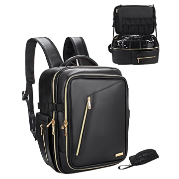 Relavel Makeup Backpack, Professional Makeup Bag for Backpack, Extra Large Travel Train Case, Cosmet...