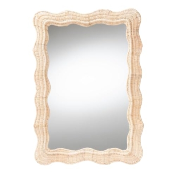 Bali & Pari Hasana Rattan Accent Wall Mirror for Home Decor