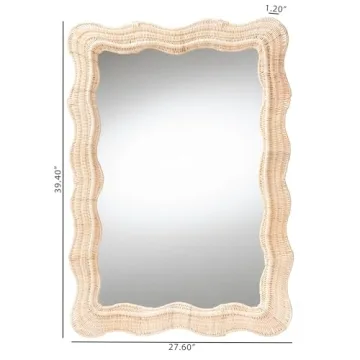 Bali & Pari Hasana Rattan Accent Wall Mirror for Home Decor