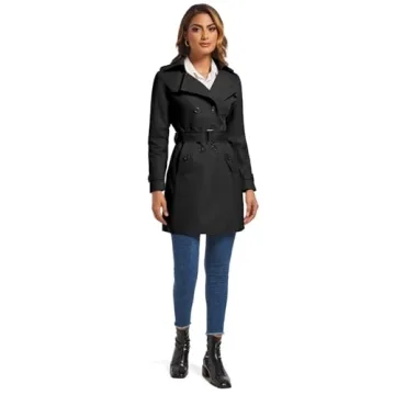 FARVALUE Double Breasted Women's Trench Coat Stylish & Versatile
