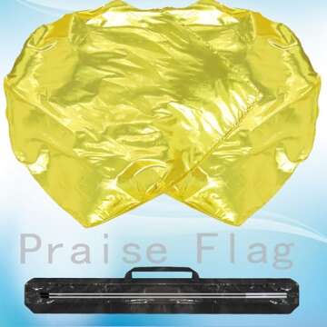 Wuchieal 55" Praise Dance Worship Flags with Flexible Rods Semicircle Worship Angel Wing Flag for Da...