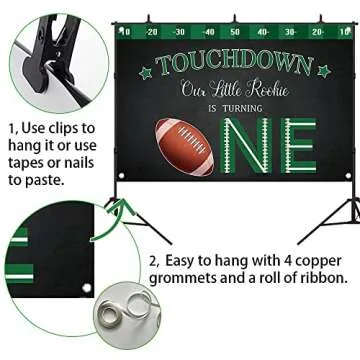 Crefelimas Touchdown One Birthday Backdrop Sports Baby Decor